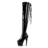 ADORE-3063 Plateau Overknee Stiefel - Schwarz von Pleaser – Ansicht 3