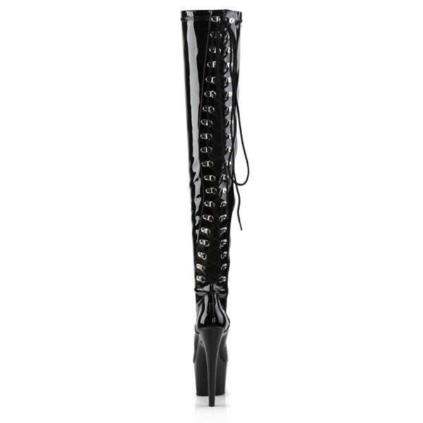 ADORE-3063 Plateau Overknee Stiefel - Schwarz von Pleaser – Ansicht 4