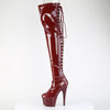 ADORE-3063 Plateau Overknee Stiefel Dunkel Rot Lack von Pleaser – Ansicht 3