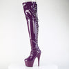 ADORE-3063 Plateau Overknee Stiefel Dunkel Violett Lack von Pleaser – Ansicht 3
