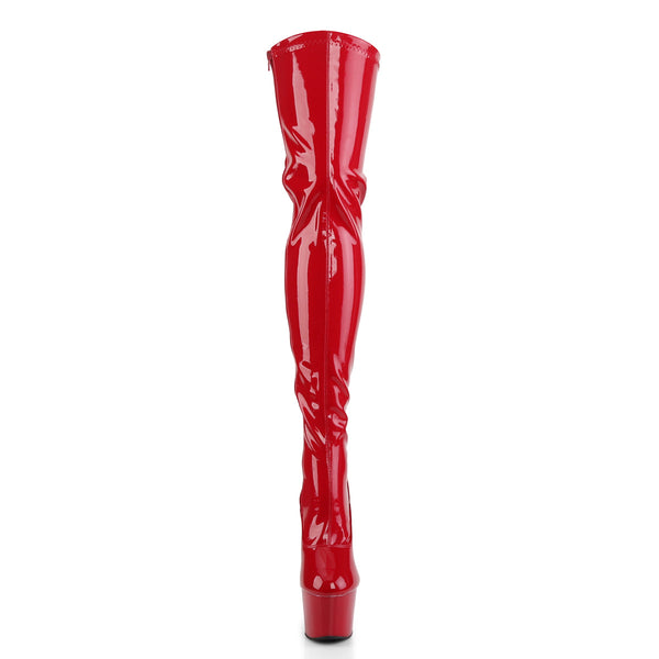ADORE-3063 Overknee Plateauschuhe Rot von Pleaser – Ansicht 2