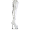 ADORE-3063 - Plateau Overknee Stiefel - Weiß Lack von Pleaser – Ansicht 5
