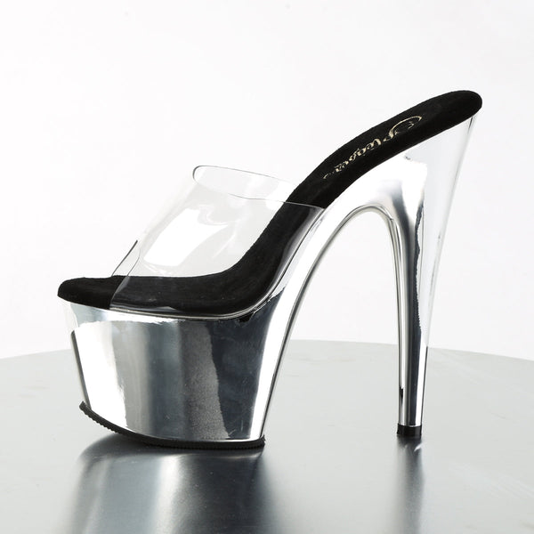 ADORE-701 Plateau Pantoletten Silber von Pleaser – Ansicht 3