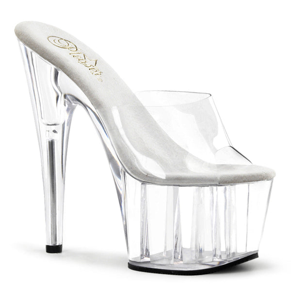 ADORE-701 Plateau Pantoletten Transparent von Pleaser