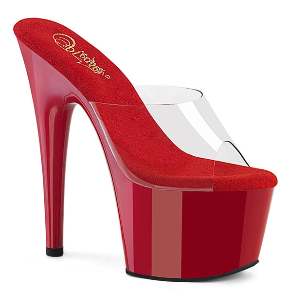 ADORE-701 Plateau Pantoletten Rot Lack von Pleaser