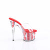 ADORE-701FL Plateau Pantoletten Rot Transparent Rosen von Pleaser – Ansicht 5