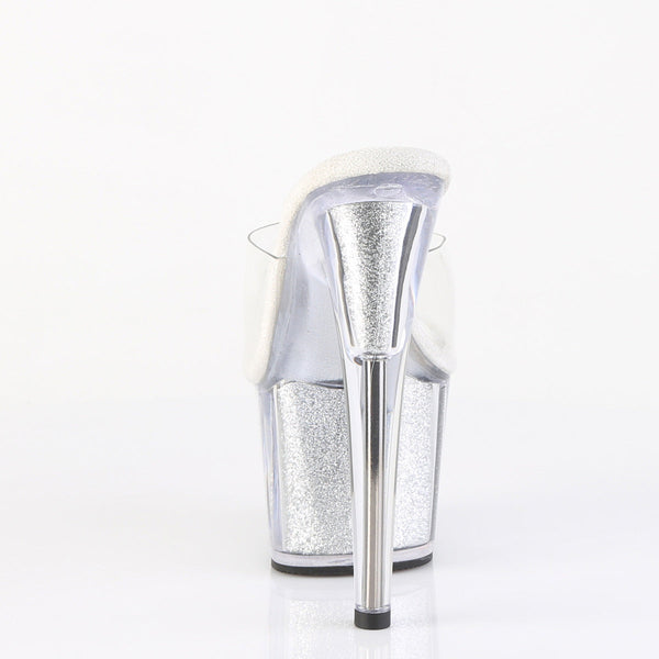 ADORE-701G Plateau Pantoletten Silber von Pleaser – Ansicht 4