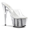 ADORE-701G Plateau Pantoletten Silber von Pleaser