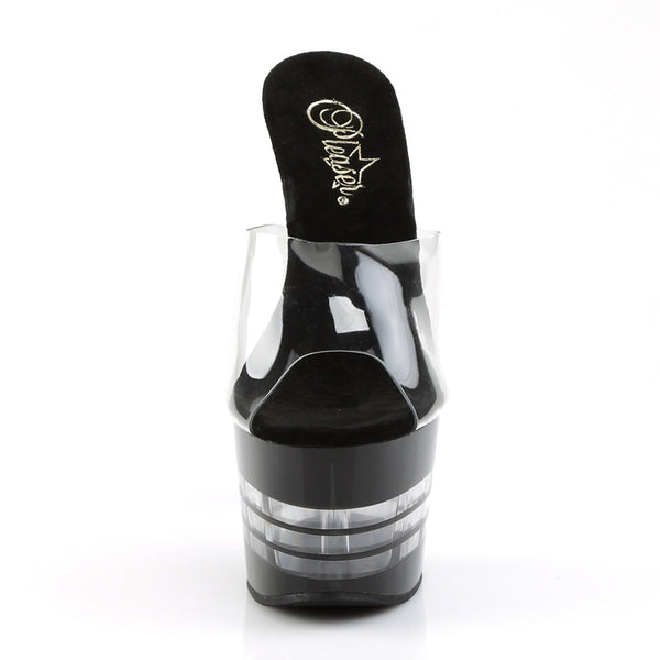 ADORE-701LN Plateau Pantoletten Transparent/Schwarz von Pleaser – Ansicht 2
