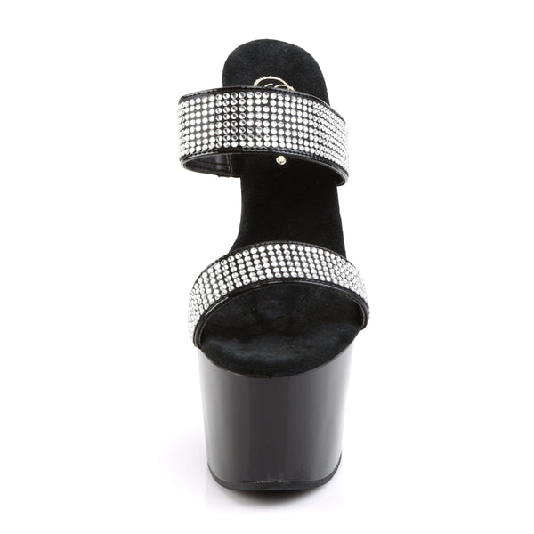 ADORE-702-2 Plateau Pantoletten von Lack Schwarz | Pleaser – Ansicht 2