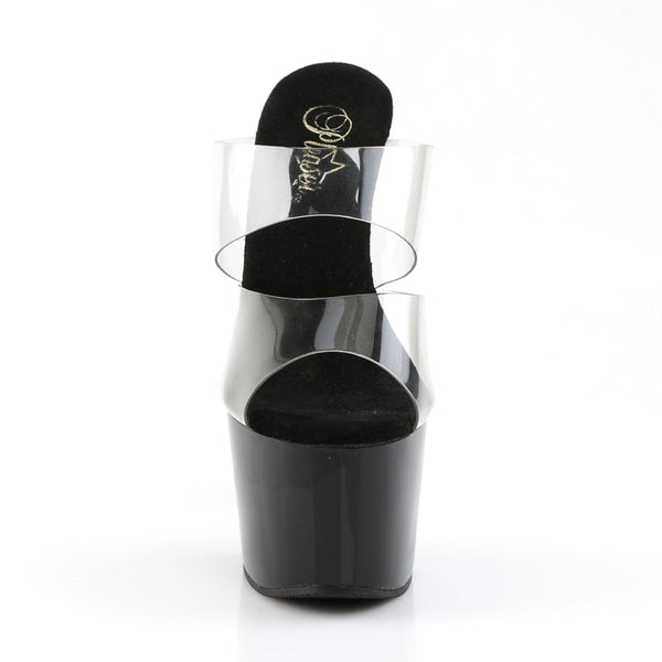 ADORE-702 Plateau Pantoletten - Transparent von Pleaser – Ansicht 2