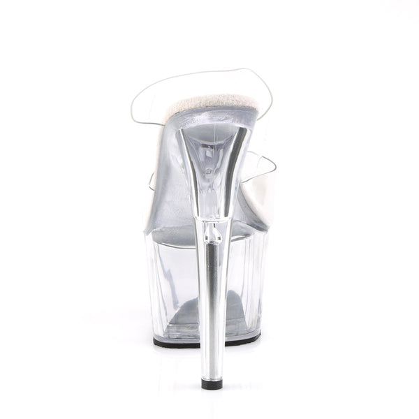 ADORE-702 Plateau Pantoletten transparent von Pleaser – Ansicht 4