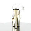 ADORE-708 Plateau Sandaletten Transparent/Gold von Pleaser – Ansicht 4