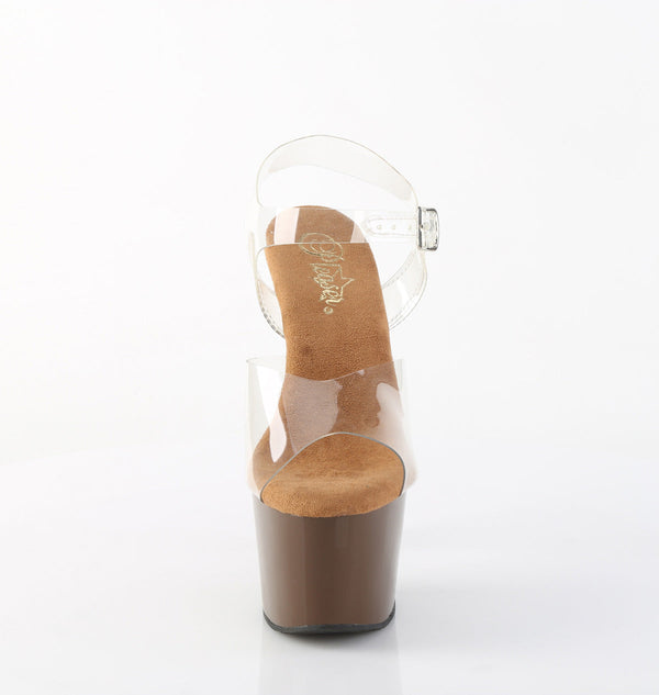 ADORE-708 Plateau Sandaletten Dunkel Braun Lack von Pleaser – Ansicht 2
