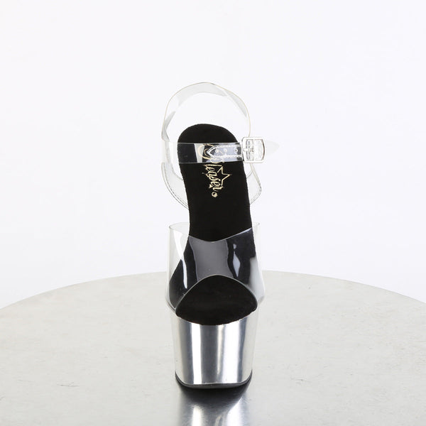 ADORE-708 Plateau Sandaletten Silber von Pleaser – Ansicht 2