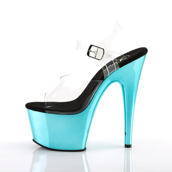 ADORE-708 Sandalette Plateauschuhe Türkis von Pleaser – Ansicht 3