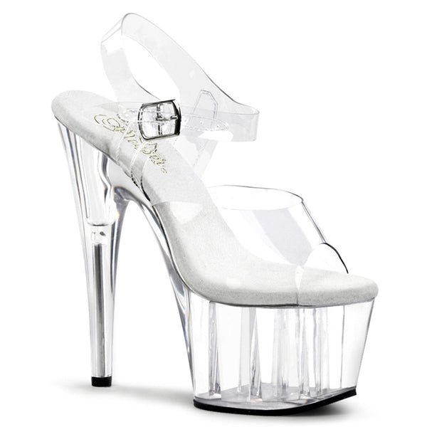 ADORE-708 Plateau Sandaletten Transparent von Pleaser