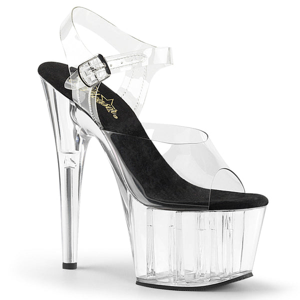 ADORE-708 Plateau Sandaletten Schwarz/Transparent von Pleaser