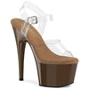 ADORE-708 Plateau Sandaletten Dunkel Braun Lack von Pleaser