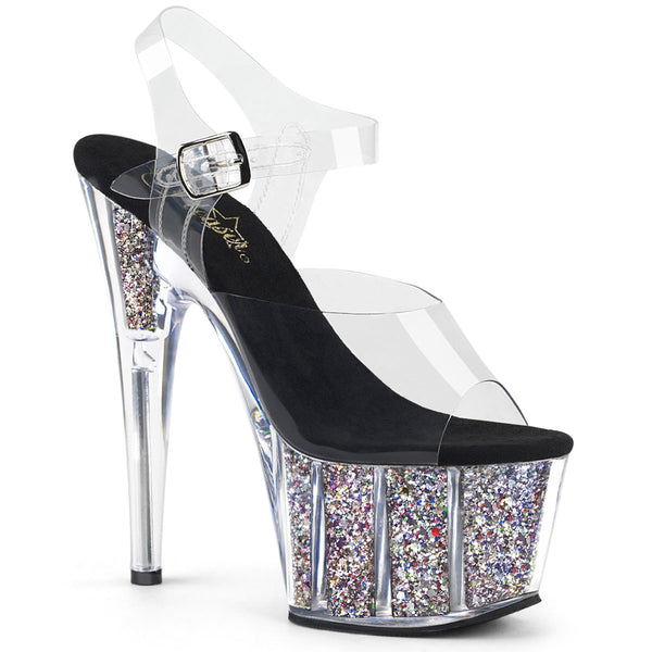 ADORE-708CG Plateau Sandaletten Silber von Pleaser
