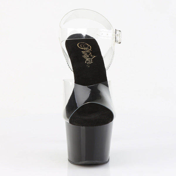 ADORE-708CRS-2 Plateau Sandaletten Schwarz Strasssteine von Pleaser – Ansicht 2