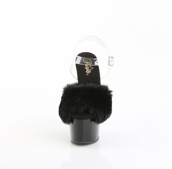 ADORE-708FUR Sandalette Plateauschuhe Schwarz von Pleaser – Ansicht 2