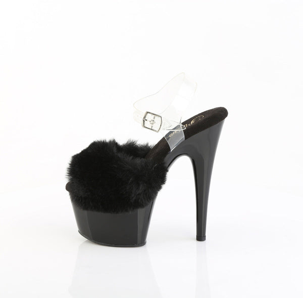 ADORE-708FUR Sandalette Plateauschuhe Schwarz von Pleaser – Ansicht 3