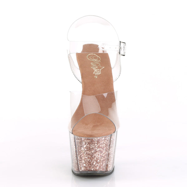 ADORE-708G Plateau Sandaletten Rose Gold von Pleaser – Ansicht 2