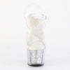 ADORE-708G Plateau Sandaletten - Silber Glitter von Pleaser – Ansicht 2