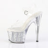 ADORE-708G Plateau Sandaletten - Silber Glitter von Pleaser – Ansicht 3