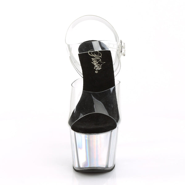 ADORE-708HGI Plateau Sandaletten Silber von Pleaser – Ansicht 2