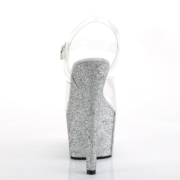 ADORE-708HMG Plateau Sandaletten Silber von Pleaser – Ansicht 4