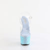 ADORE-708LG Plateau Sandaletten Baby Blau Glitzer von Pleaser – Ansicht 2