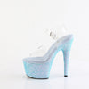 ADORE-708LG Plateau Sandaletten Baby Blau Glitzer von Pleaser – Ansicht 3