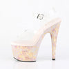 ADORE-708MB Plateau Sandaletten - Transparent/Gold von Pleaser – Ansicht 3