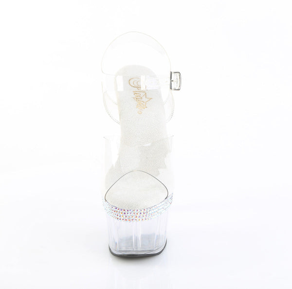 ADORE-708MLS Sandalette Plateauschuhe Transparent von Pleaser – Ansicht 2