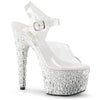 ADORE-708MR-5 Plateau Sandaletten transparent-silber von Pleaser