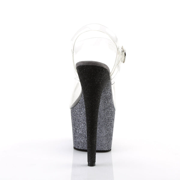 ADORE-708OMBRE Plateau Sandaletten Silber/Schwarz von Pleaser – Ansicht 4