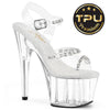 ADORE-708PREM-STN Sandalette Plateauschuhe Transparent von Pleaser