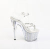 ADORE-708PREM-STNG Sandalette Plateauschuhe Transparent Glitzer von Pleaser – Ansicht 5