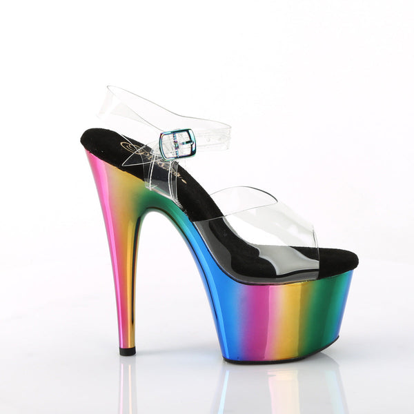 ADORE-708RC Plateau Sandaletten Regenbogen von Pleaser – Ansicht 5