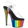ADORE-708RC Plateau Sandaletten Regenbogen von Pleaser