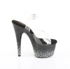 ADORE-708SPKL-01 Sandalette Plateauschuhe Schwarz Glitzer von Pleaser – Ansicht 5