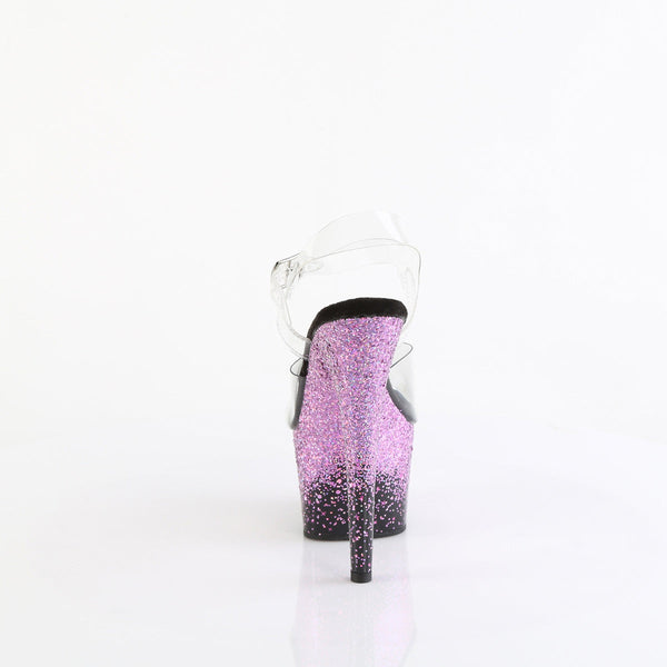 ADORE-708SS Plateau Sandaletten Schwarz/PinkGlitzer von Pleaser – Ansicht 4