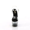ADORE-708SS Plateau Sandaletten - Schwarz Silber Glitzer | Pleaser SALE