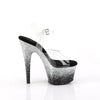 ADORE-708SS Plateau Sandaletten - Schwarz Silber Glitzer | Pleaser SALE