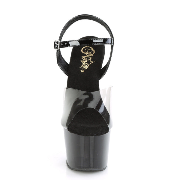 ADORE-708T-1 Plateau Sandaletten Schwarz/Transparent von Pleaser – Ansicht 2