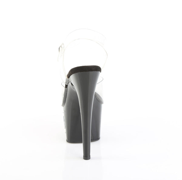 ADORE-708TIP-02 Sandalette Plateauschuhe Schwarz Glitzer von Pleaser – Ansicht 4