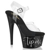 ADORE-708TIP-02 Sandalette Plateauschuhe Schwarz Glitzer von Pleaser