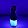 ADORE-708UV Plateau Sandaletten Neon Weiß UV von Pleaser – Ansicht 2